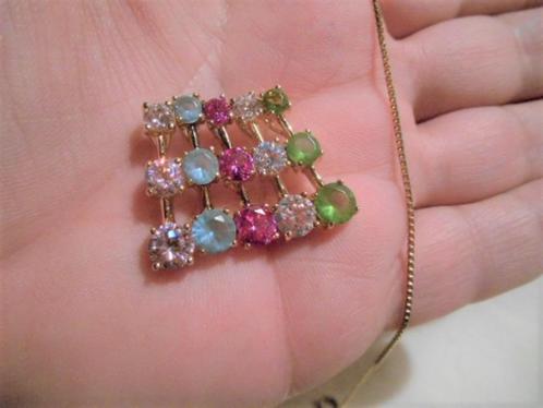 Set 5 verguld zilveren hangers met verguld zilveren ketting, Sieraden, Tassen en Uiterlijk, Kettinghangers, Zo goed als nieuw