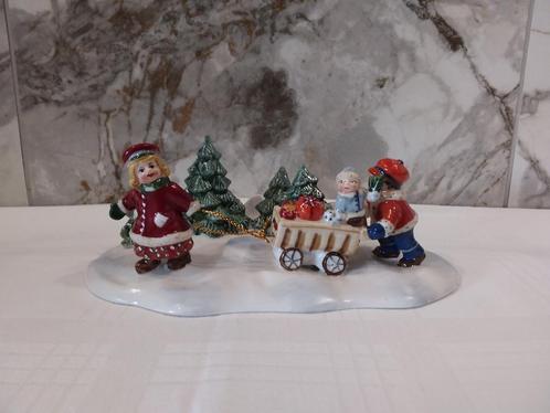 Villeroy Boch beeld scene Kids met Kar Nostalgic Market, Diversen, Kerst, Verzenden