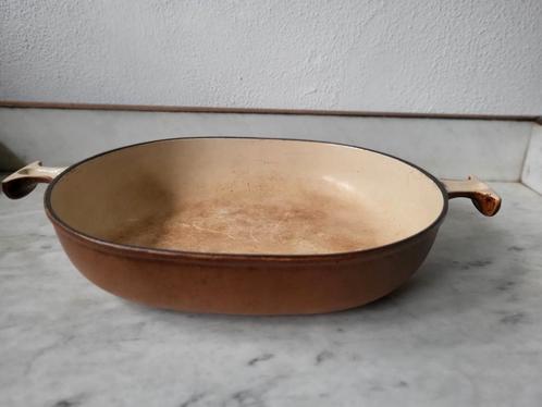 Le Creuset gietijzeren braadpan Enzo Mari la Mama mt 29., Huis en Inrichting, Keuken | Potten en Pannen, Zo goed als nieuw, Koekenpan of Braadpan