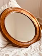 Vintage spiegel De Knudt hout rond Japandi Deens, Minder dan 50 cm, Ophalen of Verzenden, Zo goed als nieuw, Minder dan 100 cm