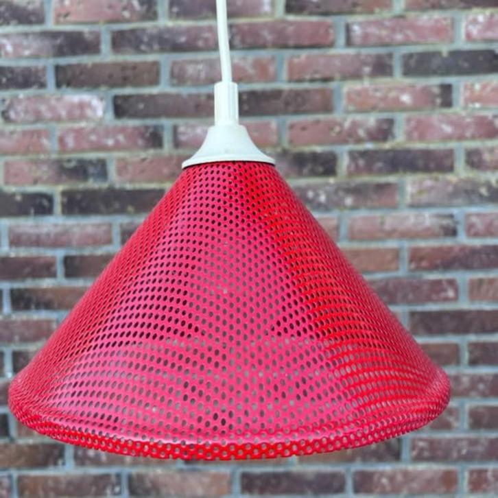 Vintage metalen hanglamp jaren 70, Huis en Inrichting, Lampen | Hanglampen, Gebruikt, Minder dan 50 cm, Ophalen
