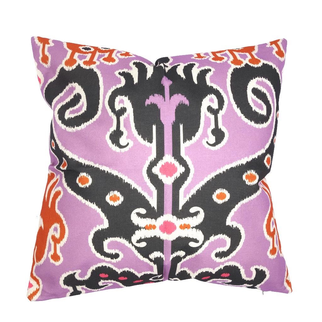 Ikat kussenhoes Rosa lila linnenlook| 45 x 45 cm, Huis en Inrichting, Woonaccessoires | Kussens, Nieuw, Overige kleuren, Vierkant