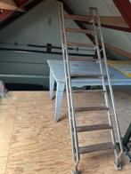 trap van rvs met hardhouten treden 220 cm lang. Boot trap, Ophalen of Verzenden, Zo goed als nieuw, Trap, 2 tot 4 meter