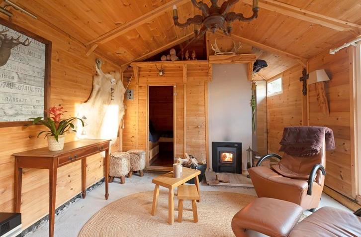 Infrarood en houtgestookte Sauna, Sport en Fitness, Sauna, Gebruikt, Complete sauna, Infrarood, Ophalen