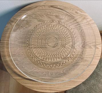 Glazen Presentatie Schaal met Motief beschikbaar voor biedingen