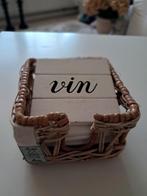 Riviera Maison onder zetters mandje bruin witte onderzetters, Ophalen, Zo goed als nieuw, Glas of Kopje