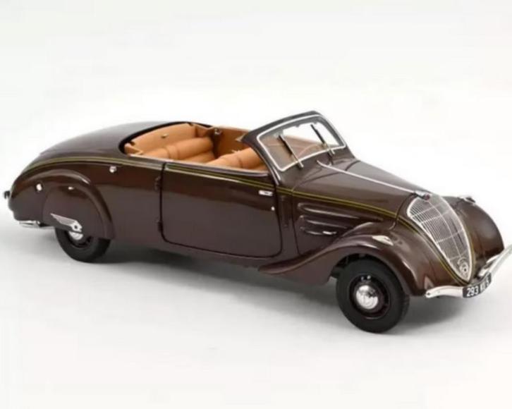 Peugeot 402 Eclipse 1937 Chocolate 1/18 NOREV ref. 184873, Hobby en Vrije tijd, Modelauto's | 1:18, Nieuw, Auto, Norev, Verzenden