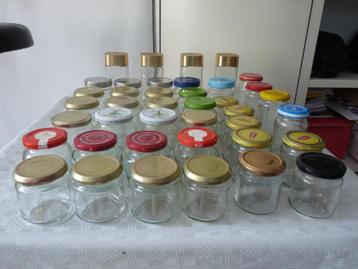 40 glazen potten met deksel diverse formaat, inmaak bewaarpo