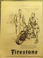 originele advertentie 1948 - FIRESTONE motorfiets banden -, Ophalen of Verzenden, Gebruikt, Overige typen