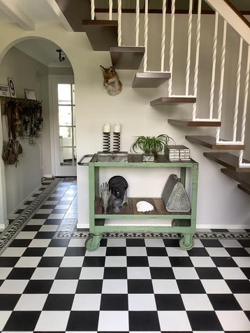 Industriële trolley, sidetable, koffietafel, bijzettafel, beschikbaar voor biedingen