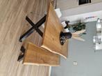 Eettafel met bankje, Ophalen, 100 tot 150 cm, Eikenhout, 200 cm of meer