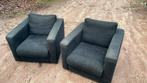 Set twee fauteuils zwart-grijs, Gebruikt, Ophalen of Verzenden