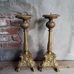 2x Koperen oude brocante kerkkandelaar kandelaar *Etage3*, Huis en Inrichting, Gebruikt, ., Ophalen of Verzenden, ..