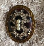 Broche, Met strass, Overige materialen, 4 tot 7 cm, Gebruikt