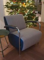 Leolux Scylla fauteuil (duo Leer & Stof), Ophalen, 75 tot 100 cm, Zo goed als nieuw, Leer