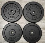Halterschijven 2x15kg en 2x10kg Totaal 50kg gietijzer 30mm, Sport en Fitness, Fitnessmaterialen, Ophalen, Zo goed als nieuw, Benen