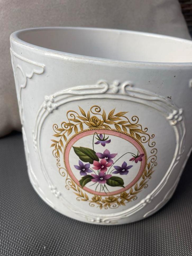 Vintage Frankton Holland Bloempot, Tuin en Terras, Bloempotten, Gebruikt, Aardewerk, Binnen, Minder dan 40 cm, Minder dan 25 cm