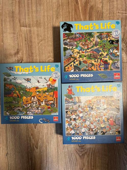 3 x 1000 stukjes That’s Life, Hobby en Vrije tijd, Denksport en Puzzels, Zo goed als nieuw, Ophalen of Verzenden
