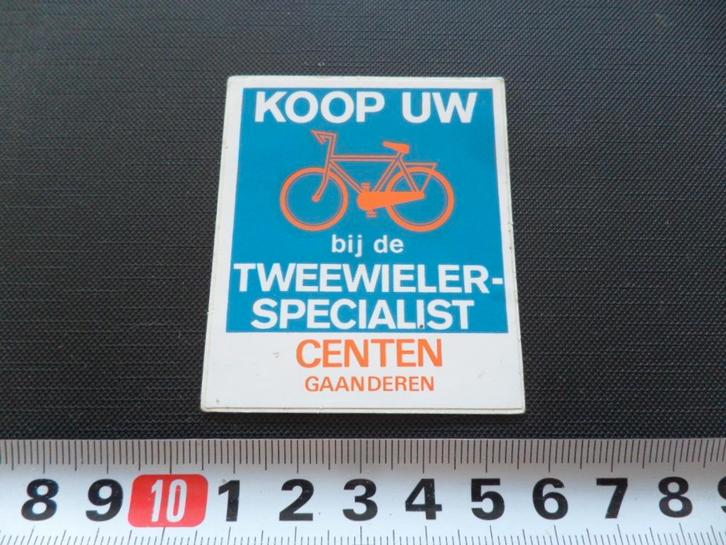 sticker koop fiets tweewieler specialist CENTEN gaanderen, Verzamelen, Stickers, Zo goed als nieuw, Ophalen