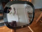 Ovale spiegel met zwarte rand, Huis en Inrichting, Woonaccessoires | Spiegels, Ophalen, Gebruikt, Minder dan 100 cm, Ovaal