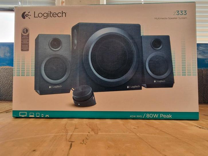 Logitech Z333-speakersysteem met subwoofer, Computers en Software, Pc speakers, Nieuw, Ophalen of Verzenden