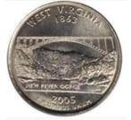 Amerika - Quarter Dollar 2005 - West Virginia - Circulated, Losse munt, Verzenden, Noord-Amerika