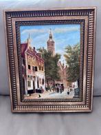 Schilderij Stadsgezicht met mooie lijst, Ophalen of Verzenden