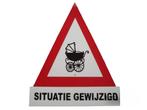 Geboortebord "SITUATIE GEWIJZIGD" - Te Huur, Ophalen, Gebruikt, Geboorte of Huwelijk