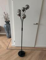 Moderne Zwarte Vloerlamp met Smoke Glas - 5-lichts, Ophalen of Verzenden, Nieuw, Metaal, 100 tot 150 cm