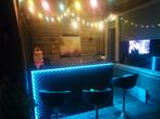 Zelfgemaakte Bar met Leder & LED + Krukken, Ophalen