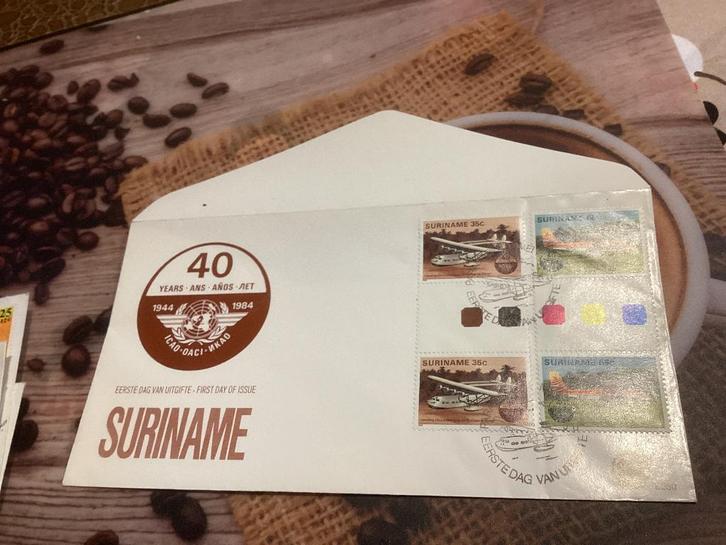 No8323 Suriname E080 tussendruk Heb ook van Nederland, Postzegels en Munten, Postzegels | Eerstedagenveloppen, Onbeschreven, Rest van de wereld