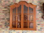 Wandkastje met glazen plankjes, Minder dan 50 cm, Met deur(en), Teakhout, Ophalen of Verzenden