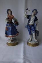 Antiek Volkstedt Thuringie paar figurines c 1940, Antiek en Kunst, Ophalen of Verzenden