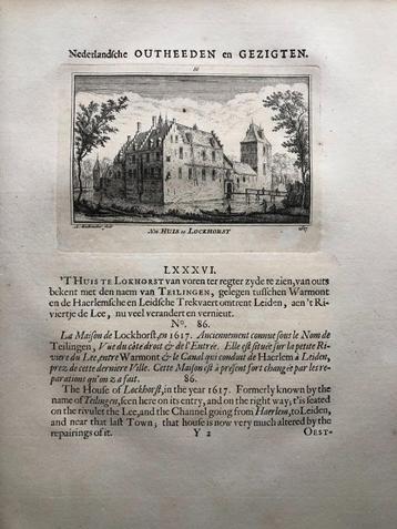 086 / Warmond Huis Lockhorst in Rijnland Kopergravure 1731 beschikbaar voor biedingen