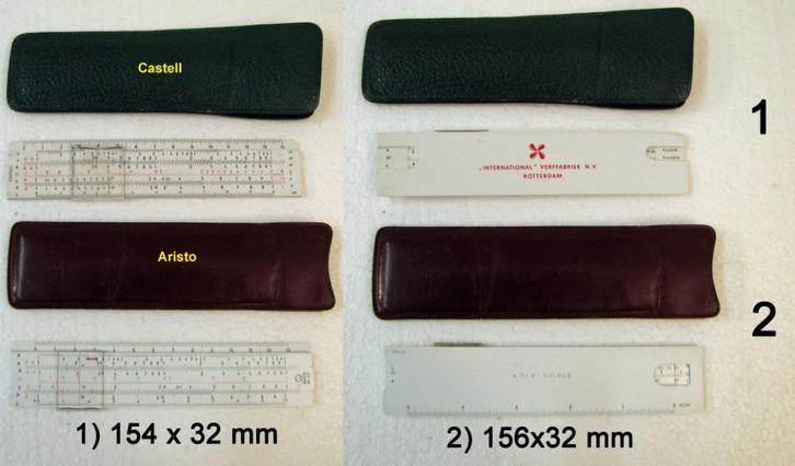 Rekenliniaal, 4 verschillende in 2 maten, Antiek en Kunst, Antiek | Gereedschap en Instrumenten, Ophalen of Verzenden