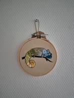 Geborduurde Kameleon Wanddecoratie, Huis en Inrichting, Ophalen of Verzenden, Nieuw