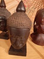 3x groot, massief en zeer fraai houtsnijwerk uit Cambodja, Ophalen