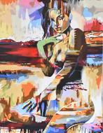 Abstract schilderij "Vrouw aan een rivier", Ophalen