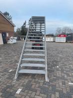 Stalen Bordestrap 124cm B x 335cm H (incl. leuningen), Ophalen of Verzenden, Gebruikt, Trap, 2 tot 4 meter