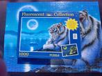 Fluorescent Collection witte tijger puzzel 1000stukjes, Ophalen of Verzenden, 500 t/m 1500 stukjes, Zo goed als nieuw, Legpuzzel