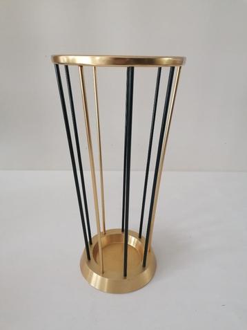midcentury vintage paraplu bak goudkleurig met zwart igst beschikbaar voor biedingen
