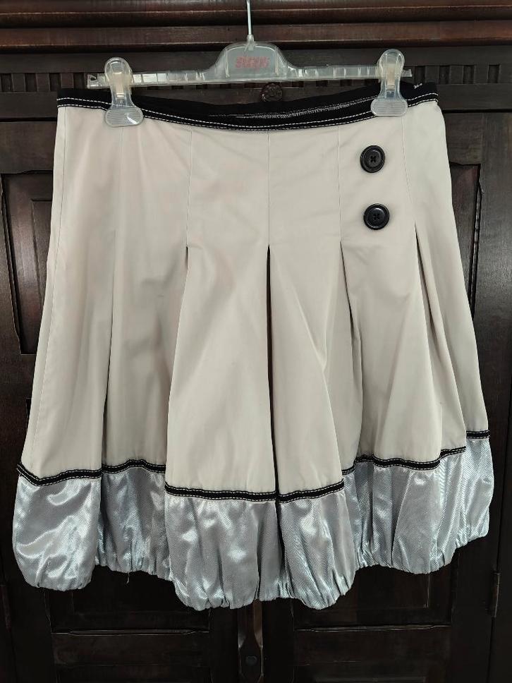 Grijze damesrok ballonmodel, merk Zoe, Kleding | Dames, Rokken, Gedragen, Maat 42/44 (L), Grijs, Onder de knie, Verzenden