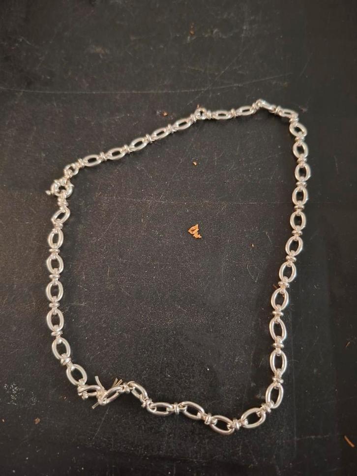 Vintage  Ketting, Sieraden, Tassen en Uiterlijk, Kettingen, Gebruikt, Zilver, Zilver, Ophalen of Verzenden