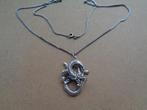 zilveren ketting met grote draak hanger [634], Met hanger, Verzenden, Zo goed als nieuw, Zilver
