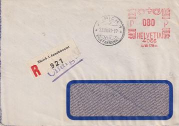 Zwitserland 1953 M105 Machinestempel AANT Vensterenvelop beschikbaar voor biedingen