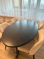 Zwarte ovale eettafel, Overige materialen, Gebruikt, 100 tot 150 cm, 200 cm of meer