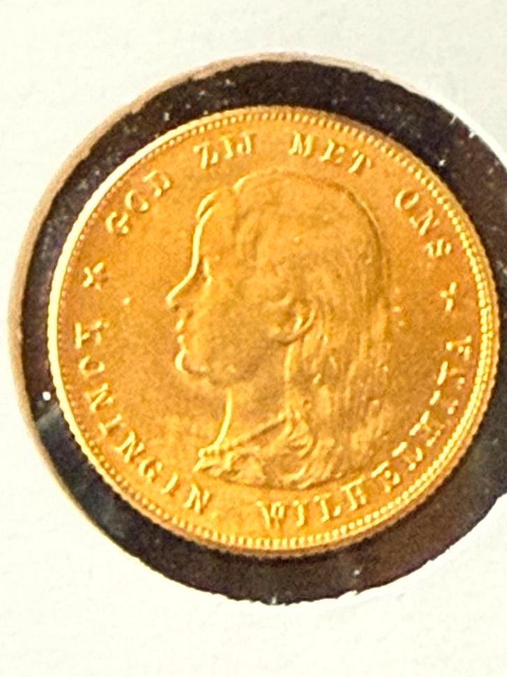 Wilhelmina gouden tientje 1897, Postzegels en Munten, Munten | Nederland, Losse munt, 10 gulden, Koningin Wilhelmina, Goud, Ophalen of Verzenden