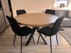Nette Eettafel 120cm, compleet met stoelen., Ophalen, Gebruikt, 100 tot 150 cm, Rond