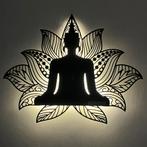 Metalen Buddha lotus mandala wanddecoratie met Led strip, Nieuw, Ophalen of Verzenden