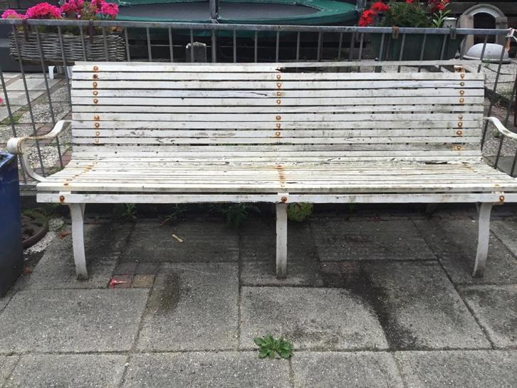 Oude tuin bank en stoel plus div, Tuin en Terras, Tuinbanken, Gebruikt, Metaal, Ophalen